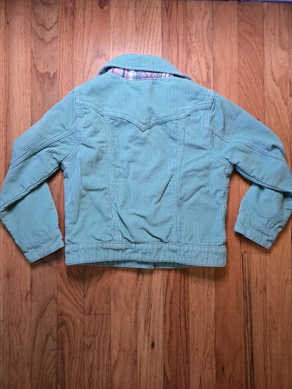 Wrangler Girls Mint Green Corduroy Jacket Southwestern Lined Button Front Size S